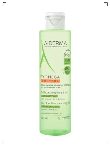 A-Derma EXOMEGA CONTROL GEL LAVANT EMOLLIENT, エクソメガ クレンジング ジェル ヘア＆ボディ アデルマ