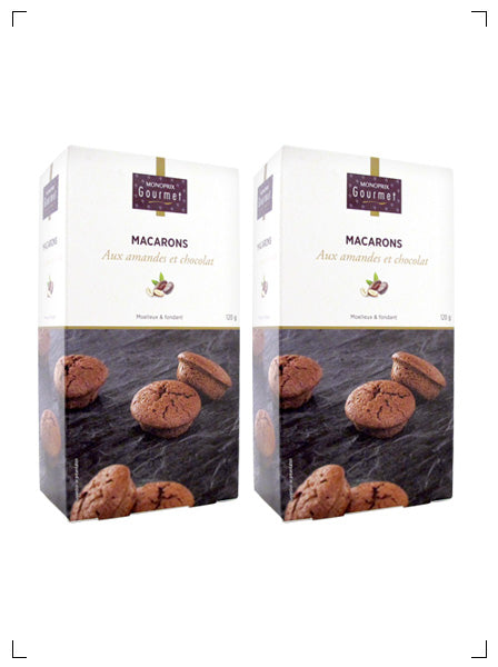 Monoprix gourmet MACARONS AUX AMANDES ET CHOCOLAT, アーモンド＆チョコレート マカロン 2箱セット モノプリ グルメ
