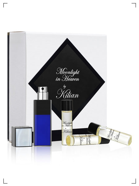 By Kilian LE VAPORISATEUR DE VOYAGE AVEC SES 4 RESSOURCES - MOONLIGHT IN HEAVEN, ムーンライト イン ヘヴン トラベルセット 詰め替え＆ケース付き バイ キリアン