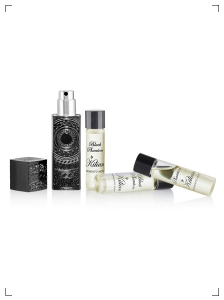 By Kilian LE VAPORISATEUR DE VOYAGE AVEC SES 4 RESSOURCES - BLACK PHANTOM, ブラック ファントム メメントモリ トラベルセット 詰め替え＆ケース付き バイ キリアン