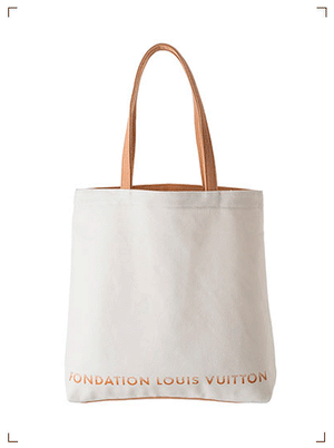Fondation Louis Vuitton SAC EN TOILE BLANC, トートバッグ ホワイト フォンダシオン ルイ・ヴィトン