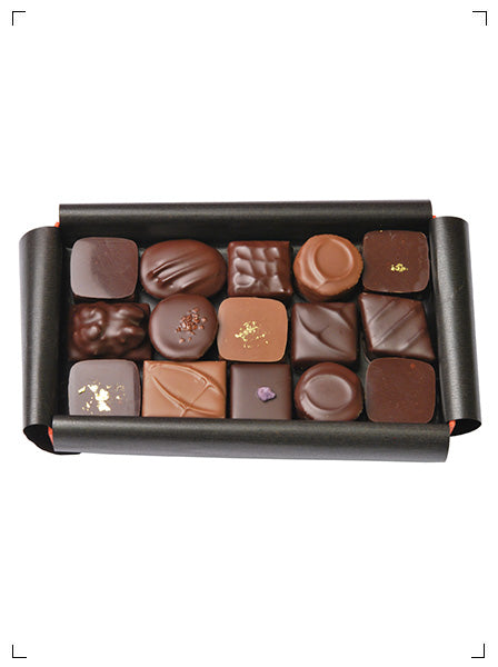 Roy Chocolatier COFFRET DECOUVERTE 15 CHOCOLATS FINS NOIRS ET AU LAIT, ボンボンショコラ アソート 15個入り ロワ ショコラティエ