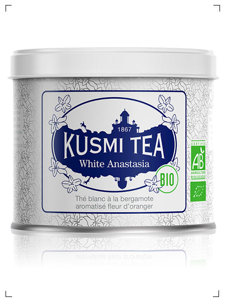 Kusmi Tea WHITE ANASTASIA BIO BOITE METAL, ホワイト アナスタシア 缶入り クスミティ
