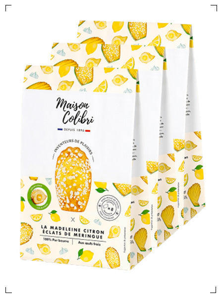 Maison Colibri LA MADELEINE CITRON ECLATS DE MERINGUE, マドレーヌ シトロン 3袋セット メゾン コリブリ