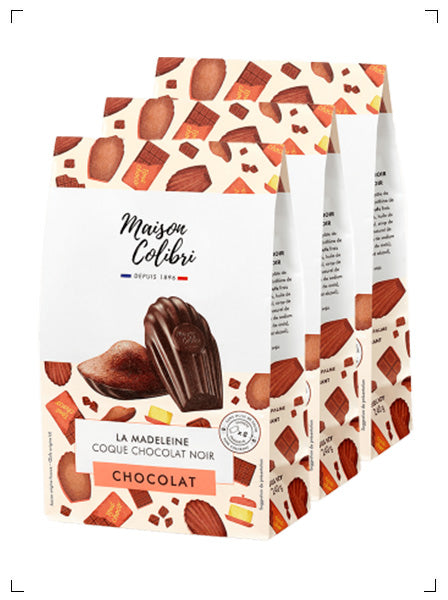 Maison Colibri LA MADELEINE CHOCOLAT COQUE CHOCOLAT, ショコラマドレーヌ ダークチョコレート 3袋セット メゾン コリブリ