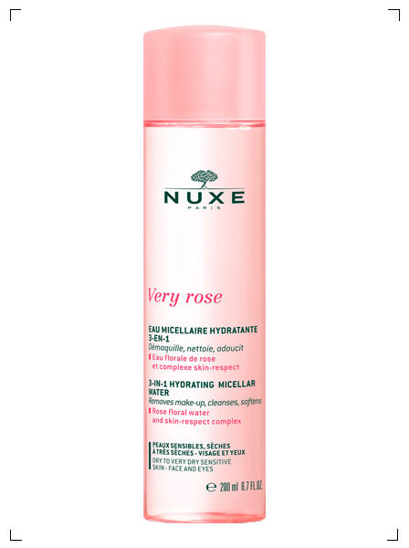 Nuxe VERY ROSE EAU MICELLAIRE HYDRATANTE 3-EN-1 PEAUX SENSIBLES, ヴェリィローズ 3in1 クレンジングウォーター 敏感肌用 ニュクス