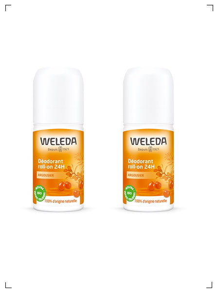 Weleda DEODORANT ROLL ON 24H ARGOUSIER, デオドラント ロールオン 24h ヒッポファン 2個セット ヴェレダ