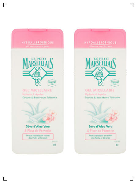 Le Petit Marseillais DOUCHE & BAIN HAUTE TOLERANCE SEVE DALOE VERA, アロエベラ ボディソープ 2本セット ル プチ マルセイエ