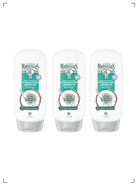 Le Petit Marseillais APRES SHAMPOOING INFUSION HYDRATATION CALENDULA & EAU DE COCO BIO, オーガニックコンディショナー ココナッツウォーター 3本セット ル プチ マルセイエ