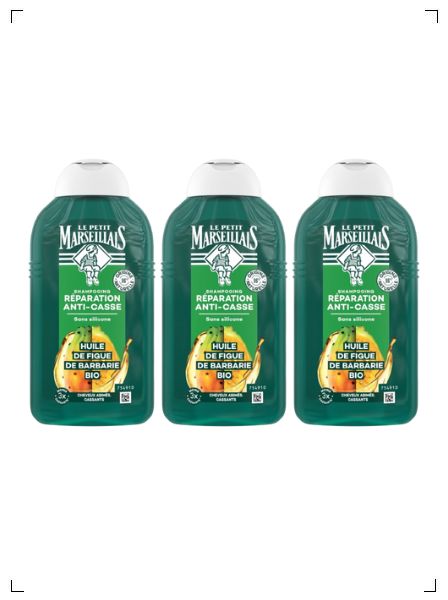 Le Petit Marseillais SHAMPOOING REPARATION ANTI-CASSE HUILE DE FIGUE DE BARBARIE BIO, オーガニックシャンプー ウチワサボテン 3本セット ル プチ マルセイエ