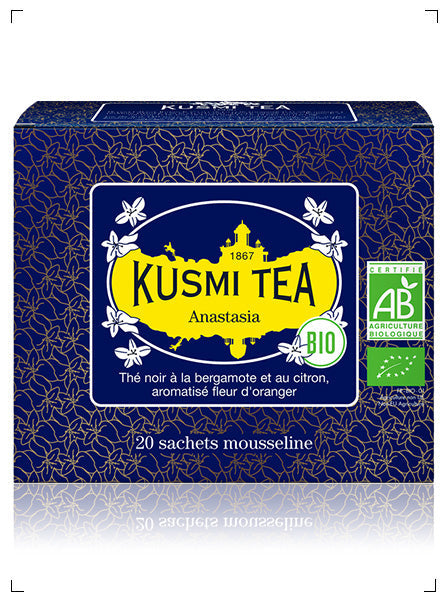 Kusmi Tea ANASTASIA BIO 20 SACHETS MOUSSELINES, アナスタシア ティーバッグ ×20袋 クスミティ