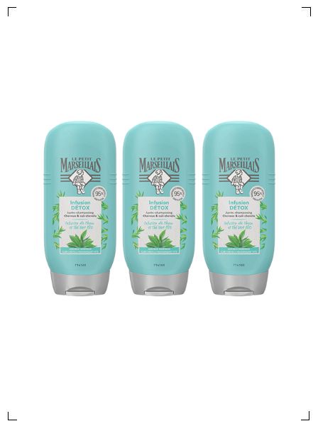 Le Petit Marseillais APRES SHAMPOOING INFUSION DETOX THYM & THE VERT BIO, オーガニックコンディショナー タイム＆緑茶 3本セット ル プチ マルセイエ