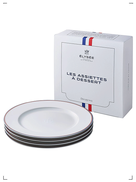 Elysee COFFRET DE 4 ASSIETTES A DESSERT DEGRENNE, デザートプレート 4枚セット ドグレン エリゼ