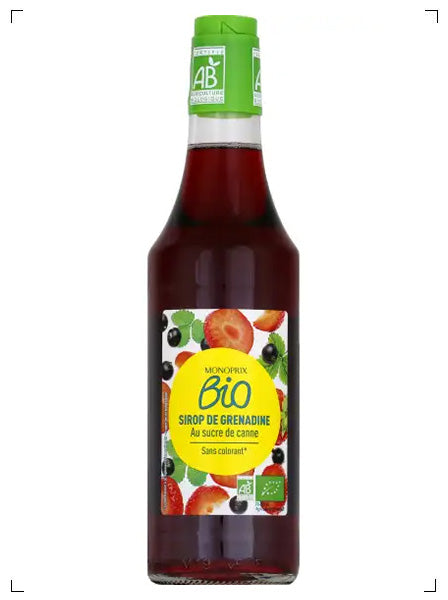 Monoprix SIROP DE GRENADINE BIO, オーガニック グレナデン シロップ モノプリ