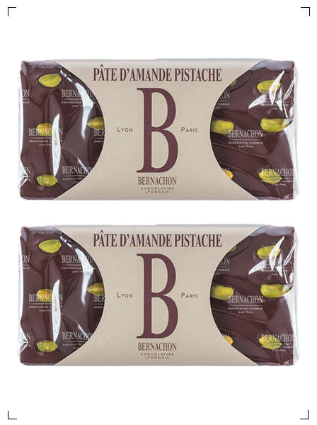 Bernachon 2 TABLETTES-NOIR PATE D'AMANDE PISTACHE, パットダマンド ピスタッシュ ベルナシオン