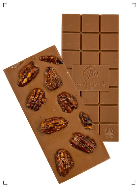 Gilles Marchal TABLETTE CARAMEL PECAN LAIT, タブレット キャラメル ピーカンナッツ レ 2枚セット ジル マルシャル