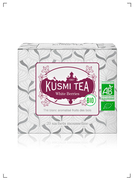 Kusmi Tea WHITE BERRIES BIO 20 SACHETS MOUSSELINES, ホワイト ベリー ティーバッグ ×20袋 クスミティ