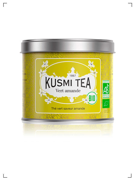 Kusmi Tea THE VERT A L'AMANDE BIO BOITE METAL, テ ヴェール アマンド BIO 缶入り クスミティ