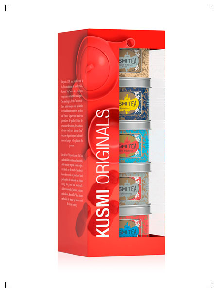 Kusmi Tea COFFRET ORIGINALS AVEC UNE PINCE A THE, コフレ オリジナル ティーサーバー 付き クスミティ