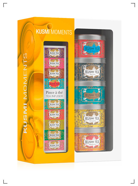 Kusmi Tea COFFRET MOMENTS AVEC UNE PINCE A THE, コフレ モーメント ティーサーバー 付き クスミティ