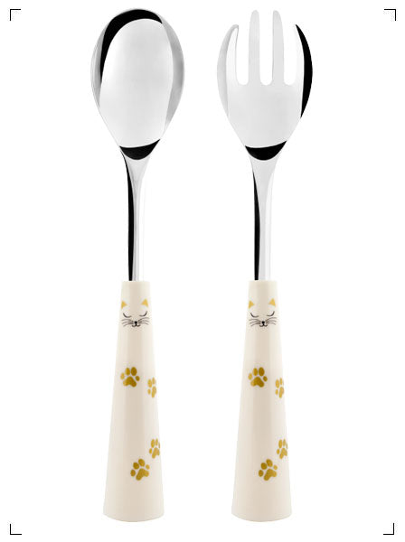 Pylones COUVERTS A SERVIR WHITE CAT, サラダサーバー ピローヌ