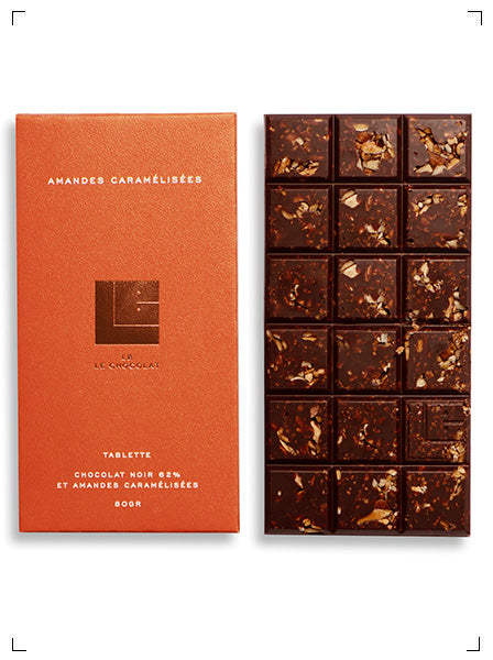LB Le Chocolat TABLETTE AMANDES CARAMELISEES, タブレット アーモンド キャラメリゼ エル ベー ル ショコラ