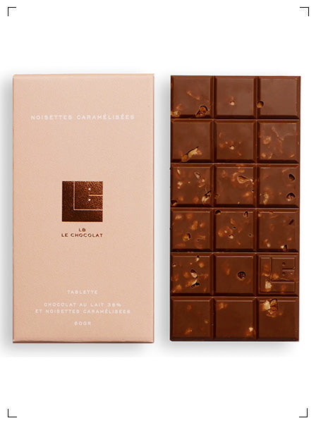 LB Le Chocolat TABLETTE NOISETTES CARAMELISEES, タブレット ノワゼット キャラメリゼ エル ベー ル ショコラ
