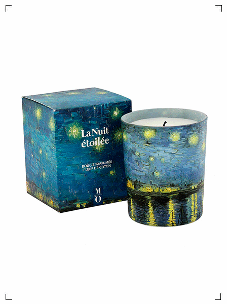 Musees de Paris BOUGIE PARFUMEE FLEUR DE COTON VINCENT VAN GOGH, フレグランスキャンドル ファン ゴッホ 星降る夜 パリの美術館
