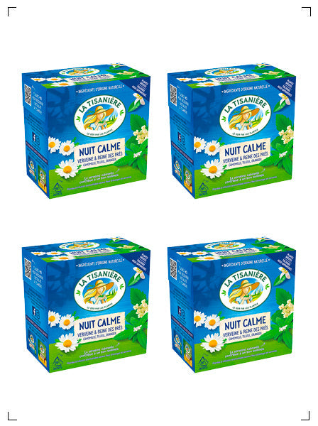 La Tisaniere NUIT CALME VERVEINE ET REINE DES PRES, ニュイ カルム ヴァーベナとレン デ プレ 4箱セット ラ ティザニエール