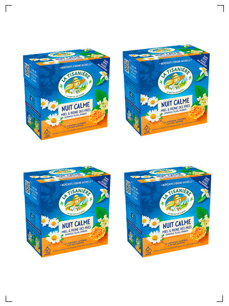 La Tisaniere NUIT CALME MIEL ET REINE DES PRES, ニュイ カルム ミエル レン デ プレ 4箱セット ラ ティザニエール