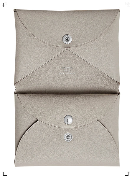 Hermes PORTE CARTE CALVI DUO COMPACT BETON, カルヴィ カードケースデュオ べトン エルメス