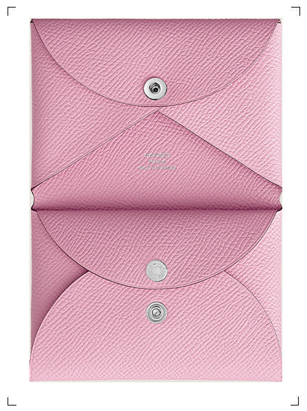 Hermes PORTE CARTE CALVI DUO COMPACT ROSE SAKURA, カルヴィ カードケースデュオ ローズサクラ エルメス
