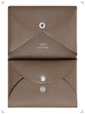 Hermes PORTE CARTE CALVI DUO COMPACT ETOUPE, カルヴィ カードケースデュオ エトゥープ エルメス