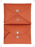 Hermes PORTE CARTE CALVI DUO COMPACT ORANGE, カルヴィ カードケースデュオ オレンジ エルメス