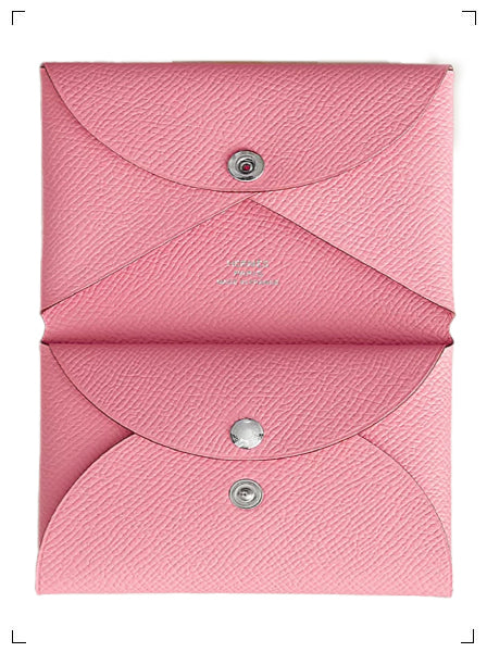 Hermes PORTE CARTE CALVI DUO COMPACT ROSE AZALEE, カルヴィ カードケースデュオ ローズアザレ エルメス