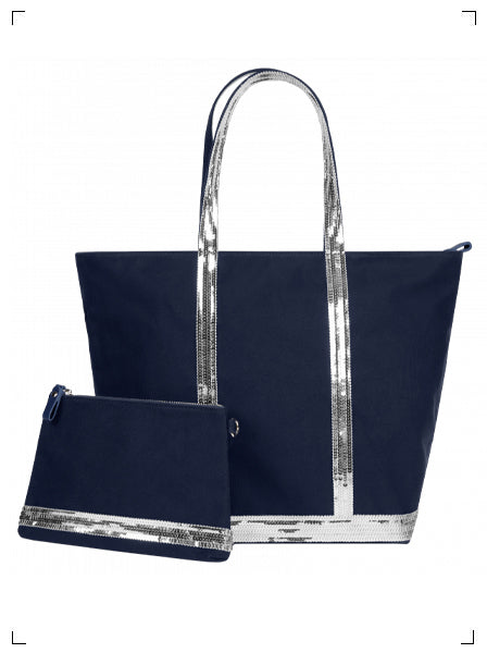 Air France VANESSA BRUNO COTTON BAG ET POUCH ARGENT, ヴァネッサブリューノ コットンバッグ＆ポーチ シルバー エールフランス