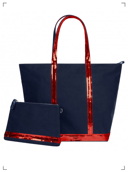 Air France VANESSA BRUNO COTTON BAG ET POUCH ROUGE, ヴァネッサブリューノ コットンバッグ＆ポーチ レッド エールフランス