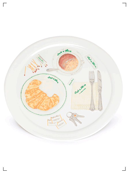 Marin Montagut PLATEAU ROND CAFE DE FLORE, カフェ ド フロール セラミックトレイ マラン　モンタギュ