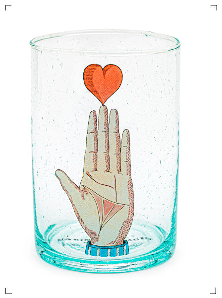Marin Montagut VERRE ILLUSTRE COEUR SUR LA MAIN, グラス 手の上のハート マラン　モンタギュ