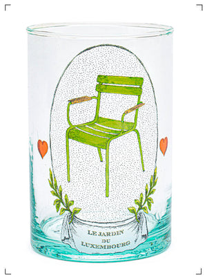 Marin Montagut VERRE ILLUSTRE CHAISE DU JARDIN DU LUXEMBOURG, グラス リュクサンブール公園の椅子 マラン　モンタギュ