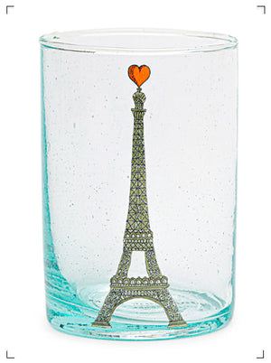 Marin Montagut VERRE ILLUSTRE LA TOUR EIFFEL COEUR, グラス ハートのエッフェル塔 マラン　モンタギュ