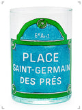 Marin Montagut VERRE PEINT A LA MAIN PLACE SAINT GERMAIN DES PRES, グラス サンジェルマンデプレ マラン　モンタギュ