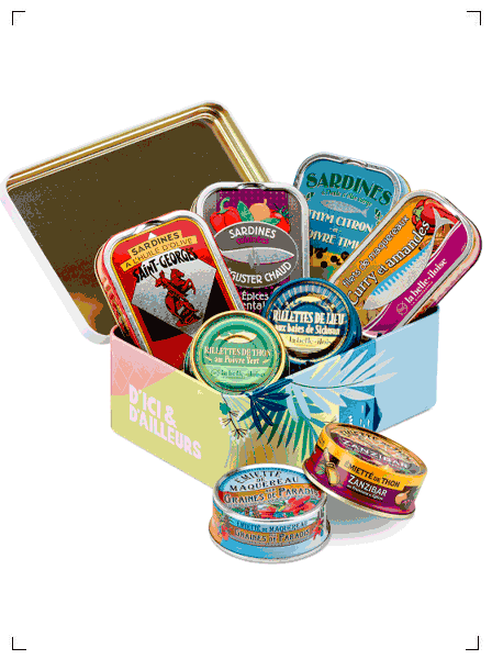 La Belle Iloise COFFRET D ICI ET D AILLEURS, ギフト缶入り缶詰8種 バラエティセット ラ ベル イロワーズ