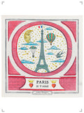 Marin Montagut FOULARD PARIS JE TAIME ROSE PETIT, スカーフ パリ ジュテーム ローズ 小 マラン　モンタギュ