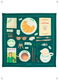 Marin Montagut FOULARD CAFE DE FLORE VERT GRAND, スカーフ カフェ ド フロール グリーン 大 マラン　モンタギュ