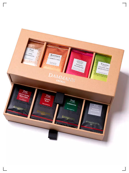Dammann Freres COFFRET KRAFT 2 TIROIRS CRAFT 56 SACHETS, ペーパーボックス コフレ2段 56袋入り ダマン フレール