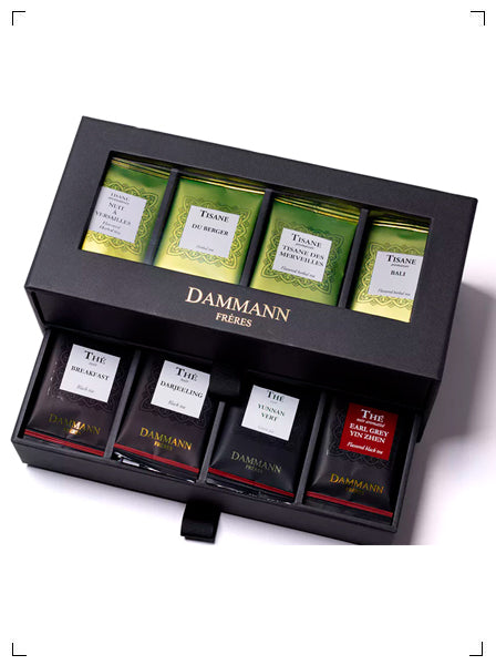 Dammann Freres COFFRET NOIR 24H  2 TIROIRS 56 SACHETS, コフレノワール 24H 2段 56袋入り ダマン フレール