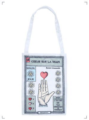 Marin Montagut SAC EN ORGANZA BRIGITTE TANAKA COEUR SUR LA MAIN, ショッピングバッグ ブリジットタナカ コラボ 手の平とハート マラン　モンタギュ