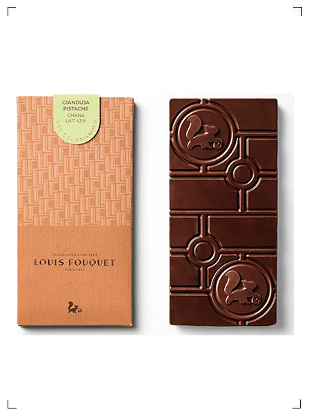Louis Fouquet 2 TABLETTES GIANDUJA PISTACHE - LAIT, タブレット ジャンドゥーヤ ピスタチオミルクチョコレート 2枚セット ルイ フ−ケ