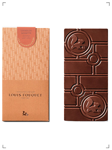 Louis Fouquet 2 TABLETTES GIANDUJA NOISETTE - LAIT, タブレット ジャンドゥーヤ ヘーゼルナッツミルクチョコレート 2枚セット ルイ フ−ケ